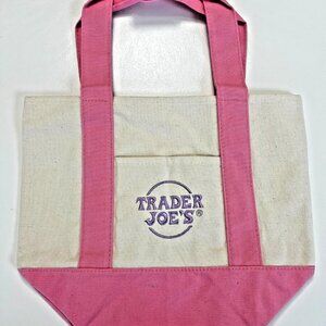 Trader Joe's PINK Pastel Mini Canvas Tote Bags 2025 LIMITED EDITION NWT